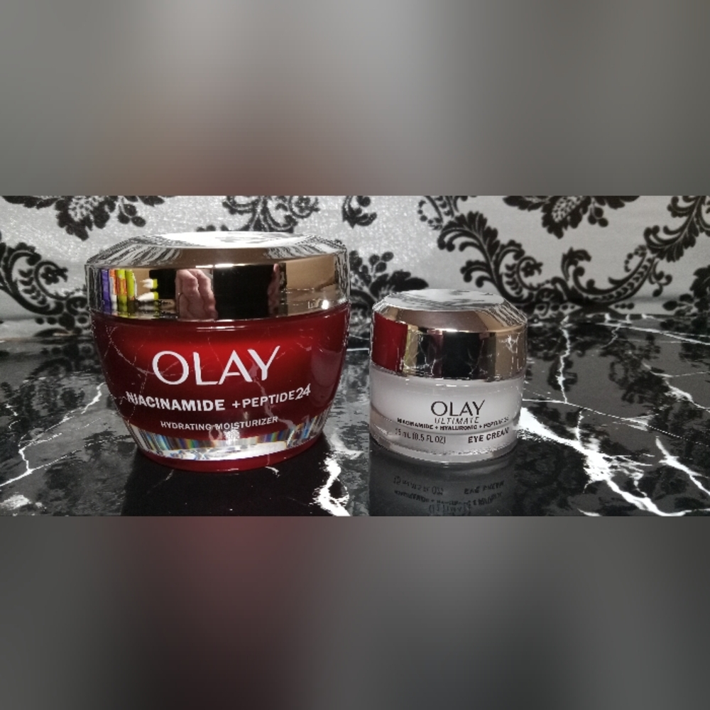 Olay niacinamide +peptide24 Moisturizer and Olay niaciamide+hylauronic eyecream